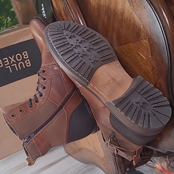 New in box! Bull Boxer 45 Mens 11.5 leather chukka lace up ankle boots cognac main image 2